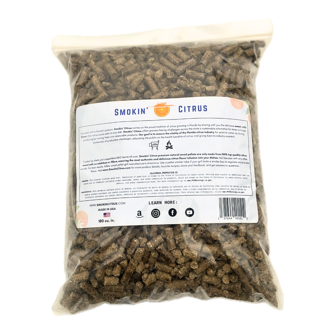 Smokin' Citrus - Premium Natural Citrus Wood Pellets (3 Lbs, 180 Cu In)