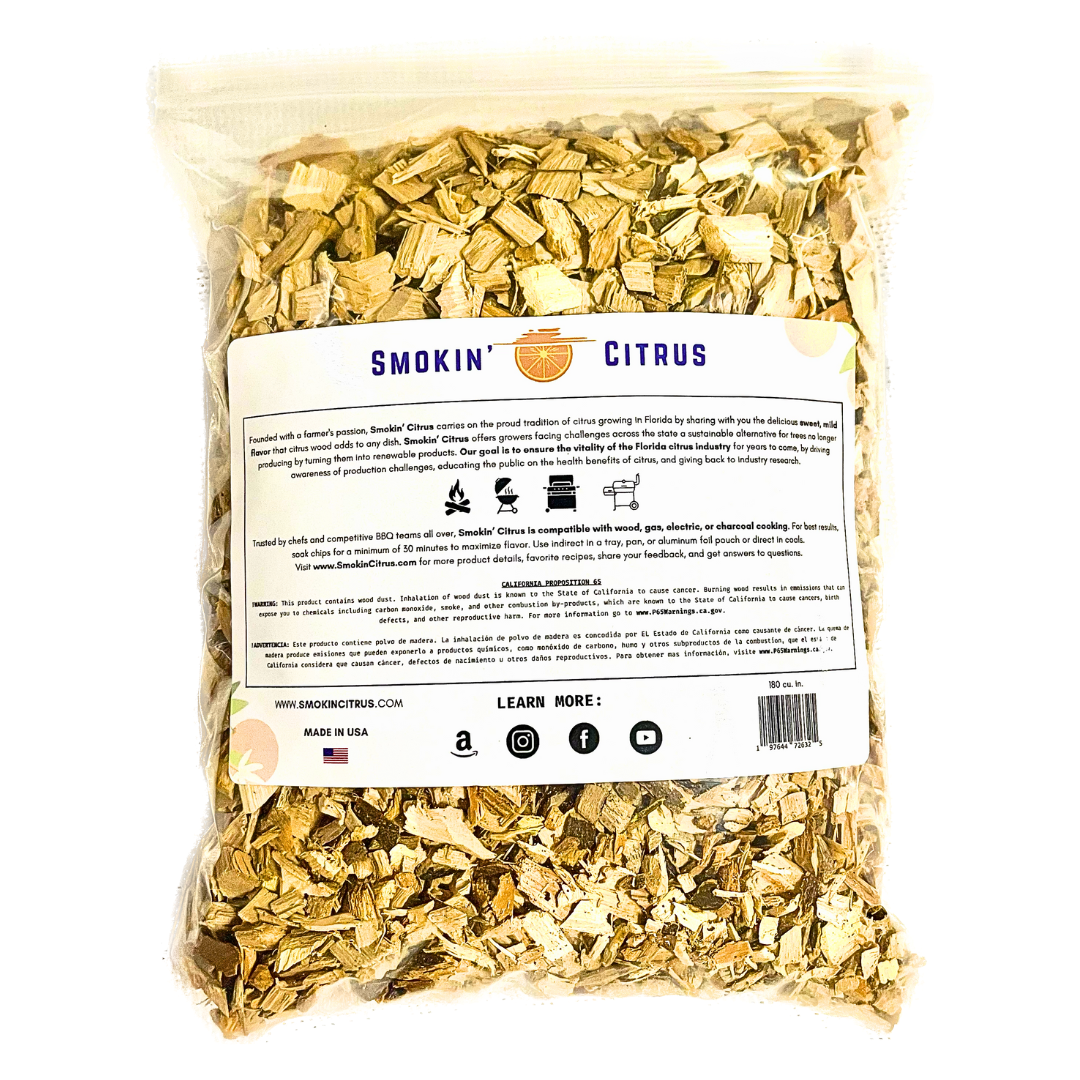 Smokin' Citrus - Premium Natural Citrus Wood Chips (1.15 Lbs, 180 cu. in.)